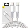 Baseus USB Type-C - Lightning nagy sűrűségű fonott kábel, 20W, PD, 2m, fehér