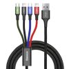 Baseus 4in1 gyorstöltő kábel 1.2m (2db Type-C + 1db Lightning + 1db Micro USB)