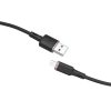 Acefast C2-02 USB-A - Lightning kábel, 1.2m, 2.4A, MFI engedélyes, szilikon, fekete