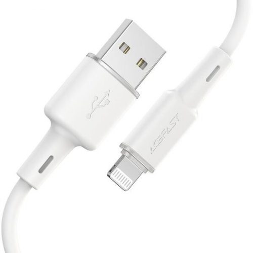 Acefast C2-02 USB-A - Lightning kábel, 1.2m, 2.4A, MFI engedélyes, szilikon, fehér