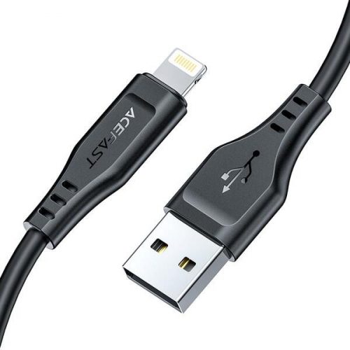 Acefast C3-02 USB-A - Lightning kábel, 1.2m, 2.4A, MFI engedélyes, fekete