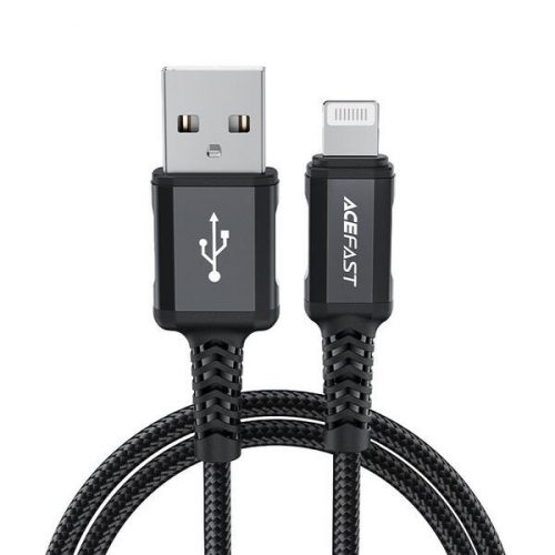 Acefast C4-02 USB-A - Lightning kábel, 1.8m, 2.4A, MFI engedélyes, fekete