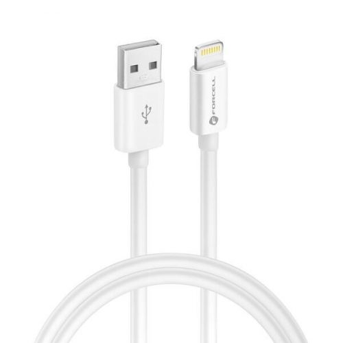 Forcell USB Type-C - Lightning kábel, 1m, 2.4A, PD12W, MFI engedélyes, fehér