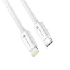 Forcell USB Type-C - Lightning kábel, 1m, 3A, PD30W, MFI engedélyes, fehér