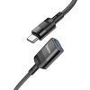 Hoco U107 USB-A aljzat OTG - USB Type-C kábel, 3A, 1.2m, fekete