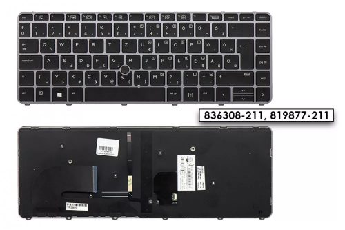 HP EliteBook 745 G3, 745 G4, 840 G3, 840 G4 MAGYAR, háttér világításos laptop billentyűzet trackpointtal (836308-211)