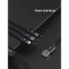 Devia 3in1 USB-A - USB Type-C + Micro USB+Lightning kábel, 1.2m, 3A, fekete