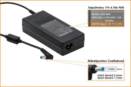 Acer Aspire Timeline 4830 19V 4.74A (90W) laptop töltő