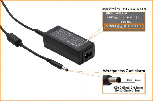 Dell Latitude 3510 19.5V 2.31A (45W) laptop töltő