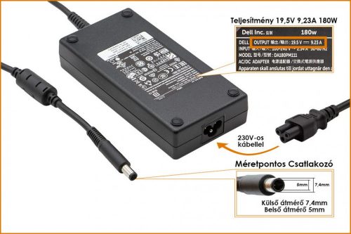 Dell Latitude 3330 19.5V 9.23A (180W) laptop töltő