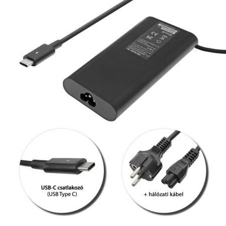 Dell 20V 6.5A / 5V 1A / (130W) USB-C (Type-C) laptop töltő