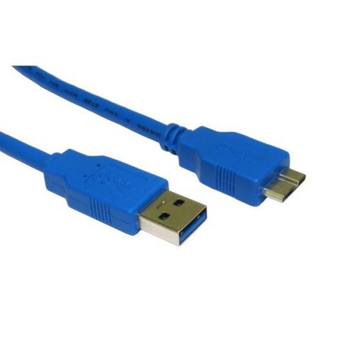 USB <-> micro USB 3.0 kábel -adatkábel, töltőkábel, microUSB. (1m, kék színű USB3.0 cable)